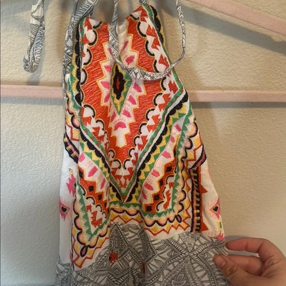 Gray and Multicolor Halter Dress size small - Picture 2 of 8
